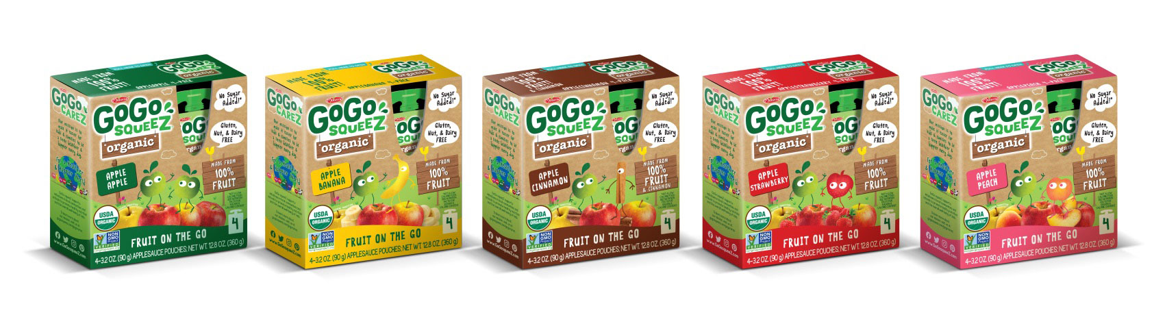 GoGo squeeZ x4 Organic Flavors