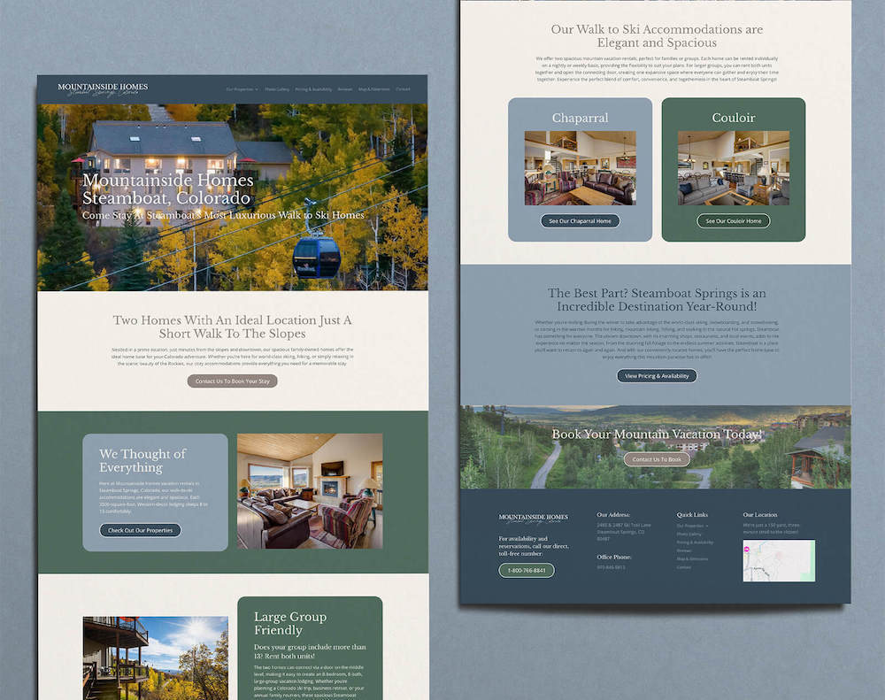 mountainside homes web design